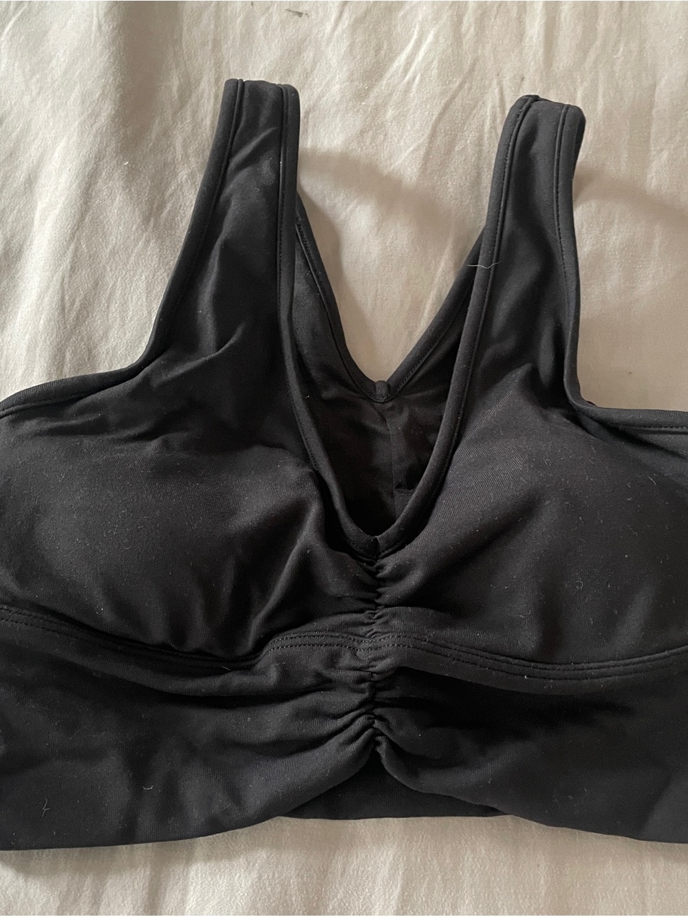 Alo Yoga Black Ruched Front Sports Bralette - Women Intimates & Sleepwear